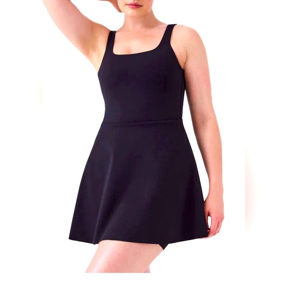 Spanx Get Moving Square Neck dress XL NWT in black